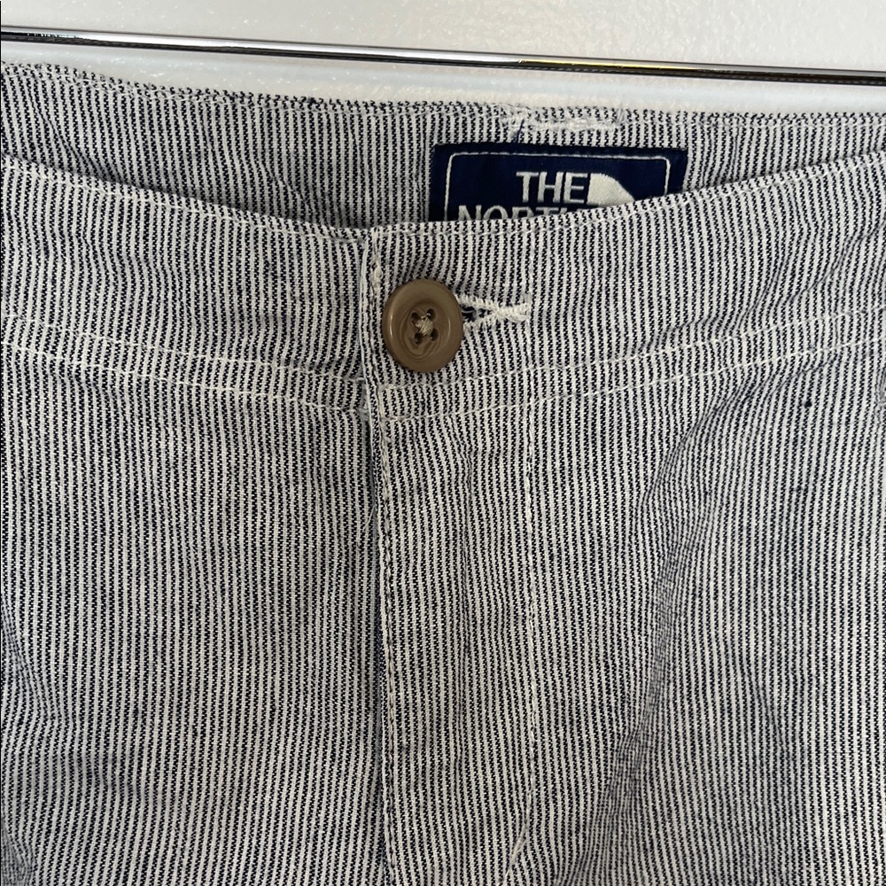 The North Face dark and White Striped shorts